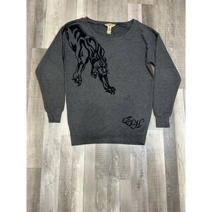 Ed Hardy by Christian Audigier‎ womens size XS with Large Tiger pullover Sweater
